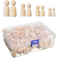 50 Piezas Muñecas de Madera Juguete de Madera-Artesanias de Madera Títere Humanoide-Manualidad Decoración de Pintura…